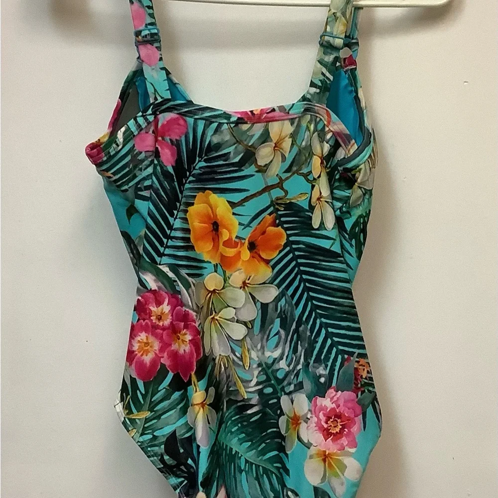 Amoena brand mastectomy bathing suit, floral print, Size 12, prosthetic options - Picture 2 of 8
